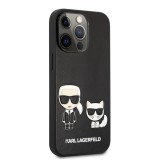 Pouzdro Karl Lagerfeld and Choupette PU Leather KLHCP13LPCUSKCBK pro Apple iPhone 13 Pro, černá