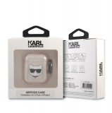 Silikonový kryt Karl Lagerfeld TPU Glitter Choupette Head KLA2UCHGD pro Airpods 1/2, zlatá
