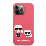 Silikonové pouzdro Karl Lagerfeld and Choupette Liquid KLHCP13MSSKCP pro Apple iPhone 13, červená