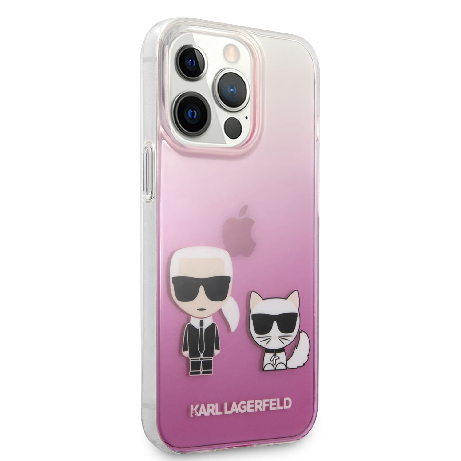 Zadní kryt Karl Lagerfeld PC/TPU Ikonik Karl and Choupette KLHCP13LCKTRP pro Apple iPhone 13 Pro, růžová