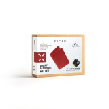 Kožená peněženka FIXED Smile Passport se smart trackerem FIXED Smile PRO, červená