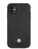 Ochranný kryt BMW Signature Leather Lower Stripe BMHCP12LRSWPK pro Apple iPhone 12 Pro Max, černá