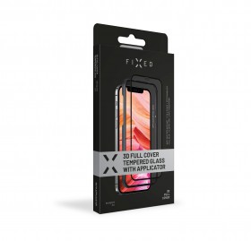 Ochranné tvrdené sklo FIXED 3D Full-Cover s aplikátorom pre Apple iPhone 13/13 Pro, čierna