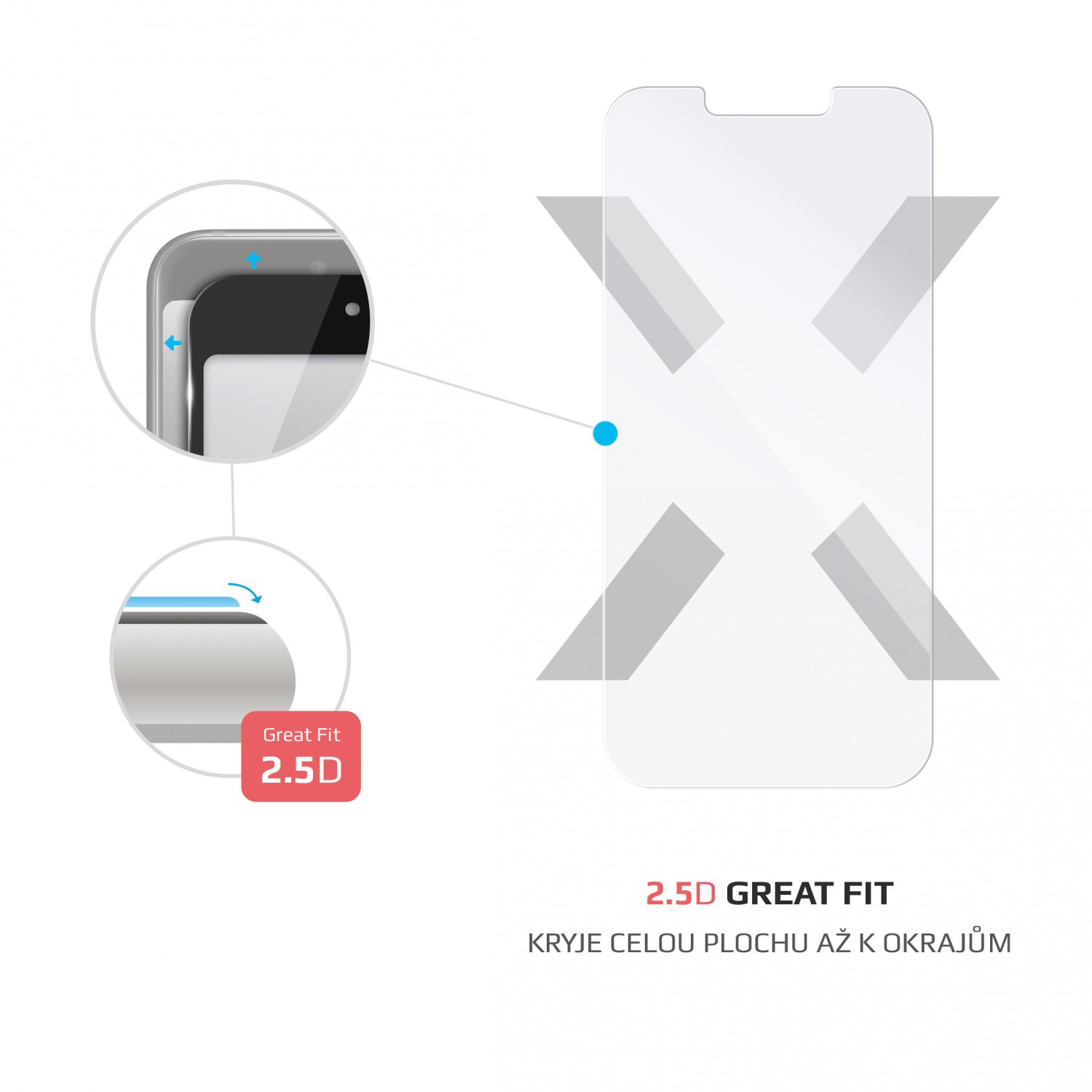 Ochranné tvrzené sklo FIXED pro Apple iPhone 13 Mini, čirá