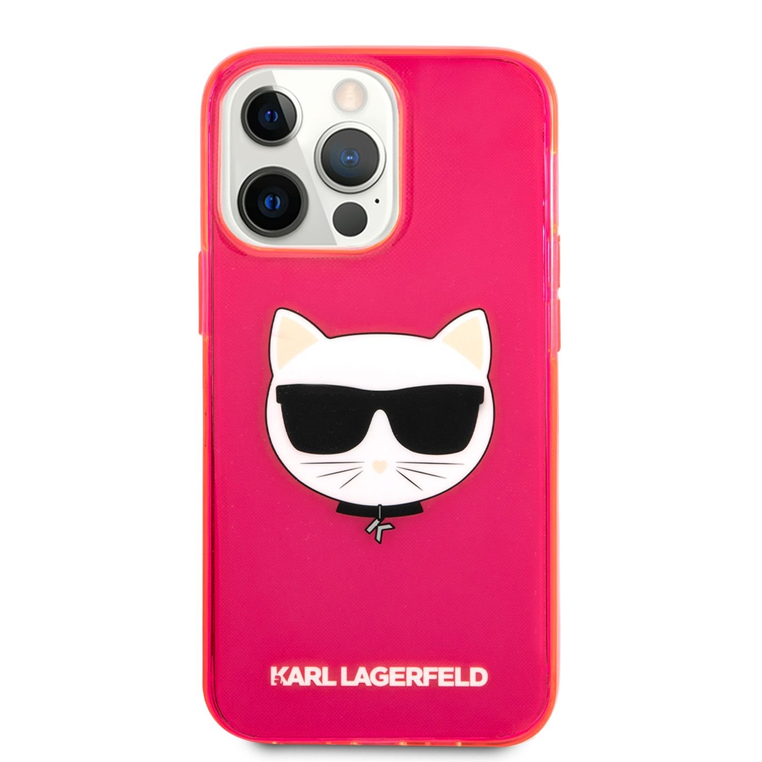 Silikonové pouzdro Karl Lagerfeld TPU Choupette Head KLHCP13LCHTRP pro Apple iPhone 13 Pro, růžová