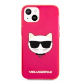 Silikonové pouzdro Karl Lagerfeld TPU Choupette Head KLHCP13SCHTRP pro Apple iPhone 13 mini, růžová