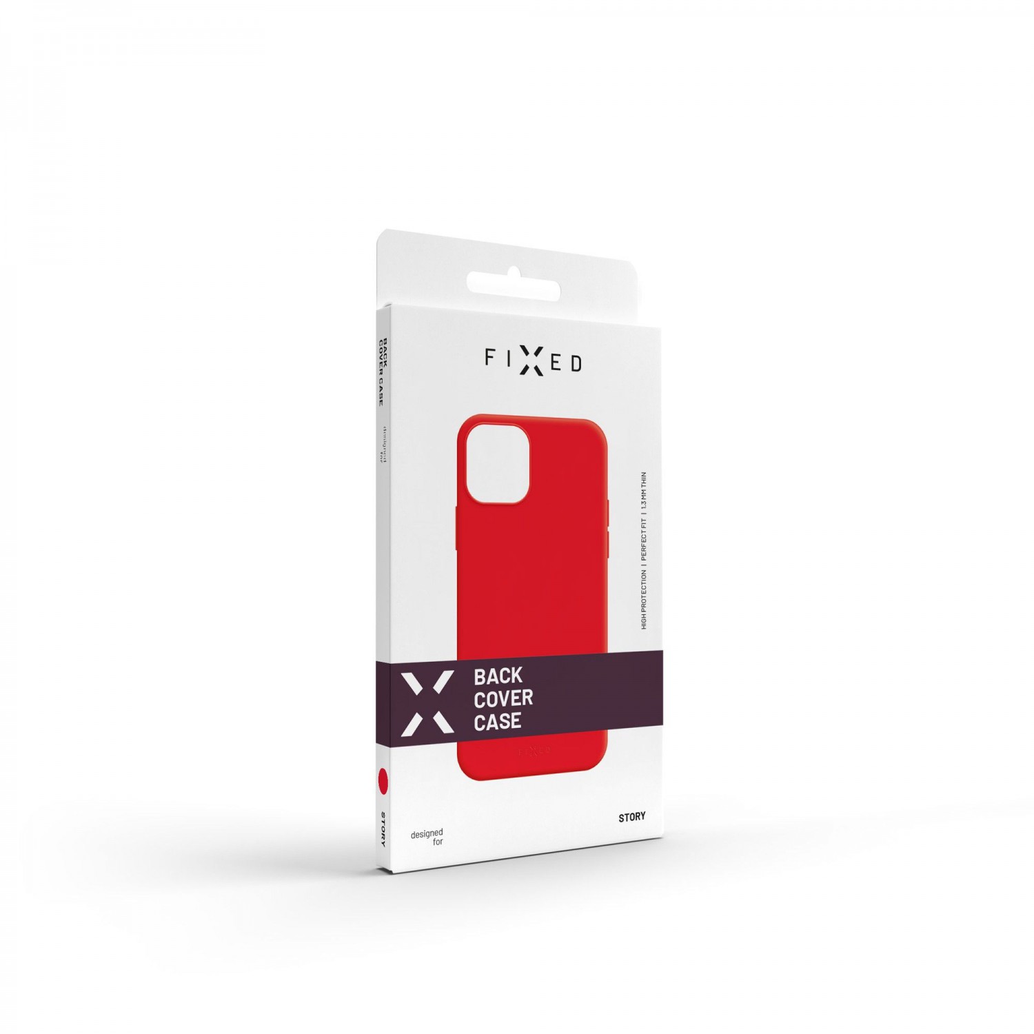 Zadní pogumovaný kryt FIXED Story pro Apple iPhone 13 mini, červená