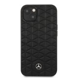 Zadní kryt Mercedes Genuine Leather Quilted MEHCP13SSPSBK pro Apple iPhone 13 mini, černá