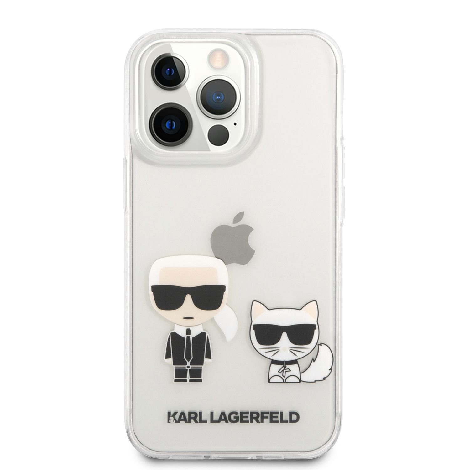 Zadní kryt Karl Lagerfeld PC/TPU Ikonik Karl and Choupette KLHCP13XCKTR pro Apple iPhone 13 Pro Max, transparentní 