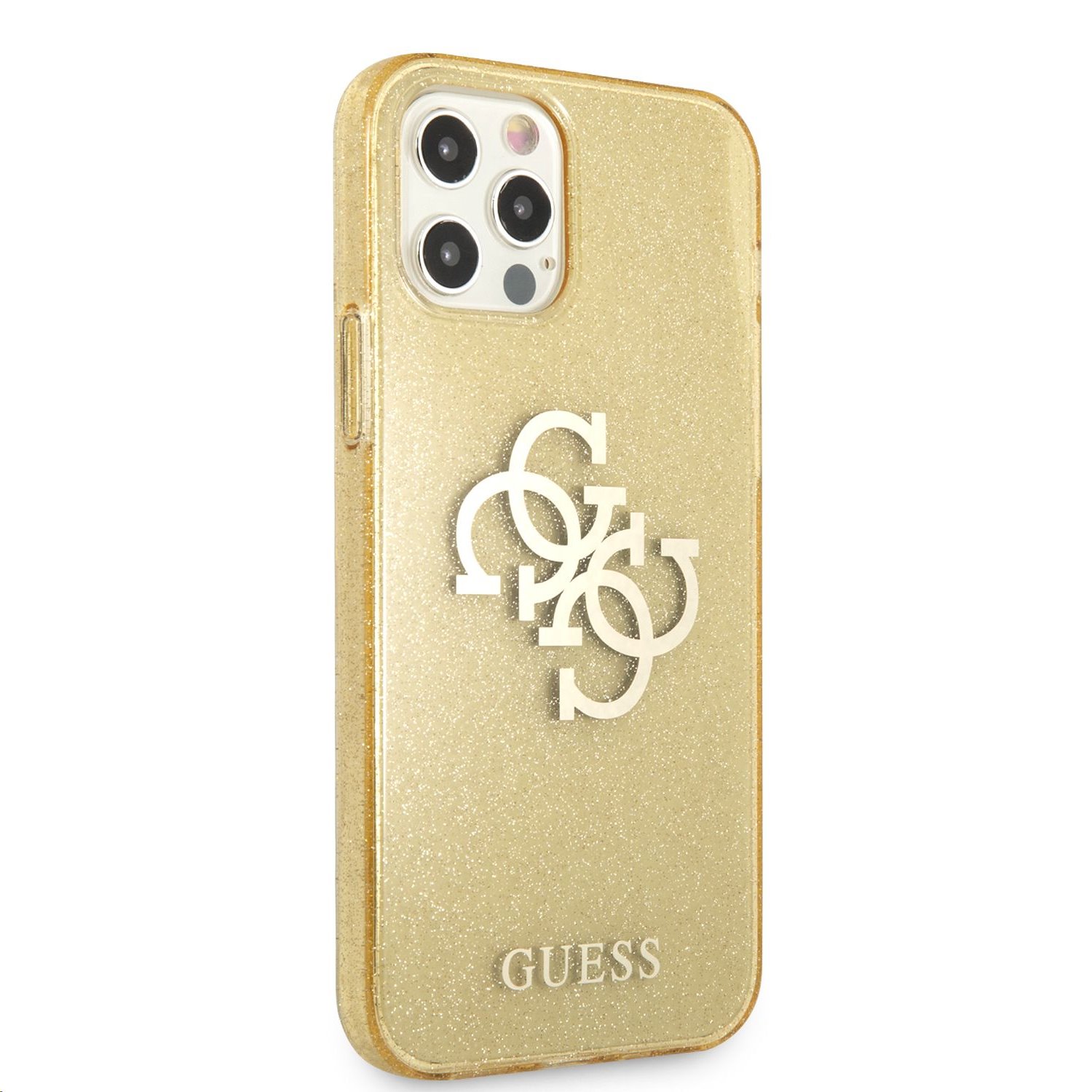 Zadní kryt Guess TPU Big 4G Full Glitter GUHCP13XPCUGL4GGO pro Apple iPhone 13 Pro Max, zlatá