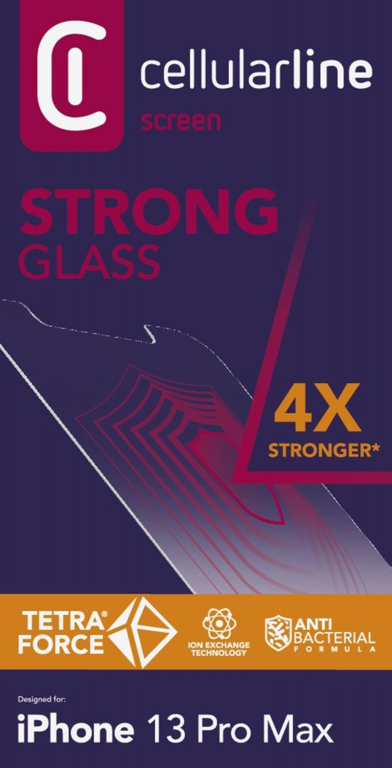 Prémiové ochranné tvrzené sklo Cellularline TETRA FORCE GLASS pro Apple iPhone 13 Pro Max