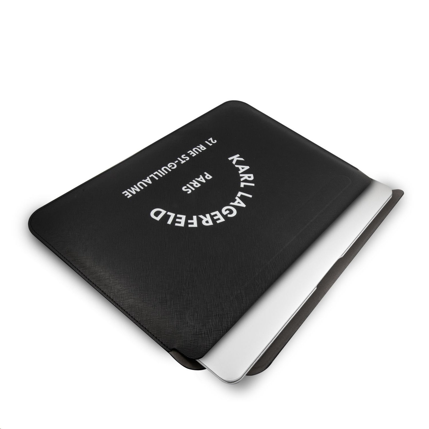 Karl Lagerfeld RSG Logo Sleeve kožené pouzdro KLCS133RSGSFBK Apple MacBook Air/Pro