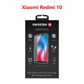 Tvrdené sklo Swissten Ultra Durable 3D Full Glue Glass pre Xiaomi Redmi 10 LTE, čierna