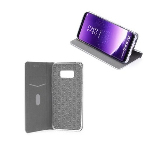 Forcell Luna Silver flipové pouzdro, obal, kryt Samsung Galaxy A22, černá