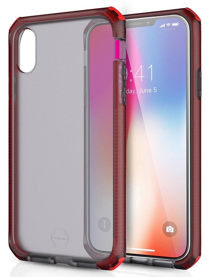 Odolné pouzdro, obal, kryt na Apple iPhone XR, ITSKINS Supreme Frost, červená/černá