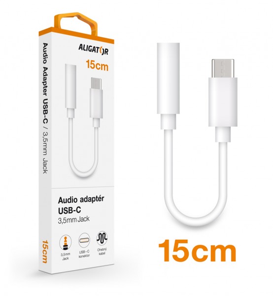 Audio adaptér USB-C / 3,5mm Jack, bílá