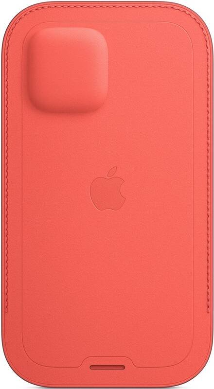 Apple MagSafe Leather Sleeve ochranný kryt MHMN3ZM/A pro Apple iPhone 12 mini, pink citrus