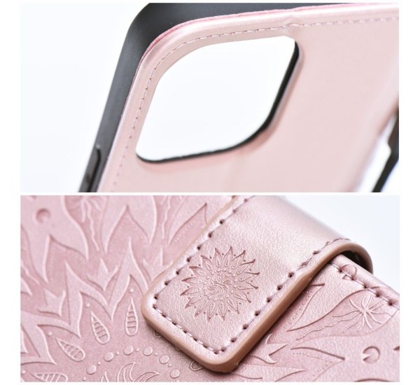 Flipové pouzdro Forcell MEZZO pro Samsung Galaxy A12, mandala rose gold