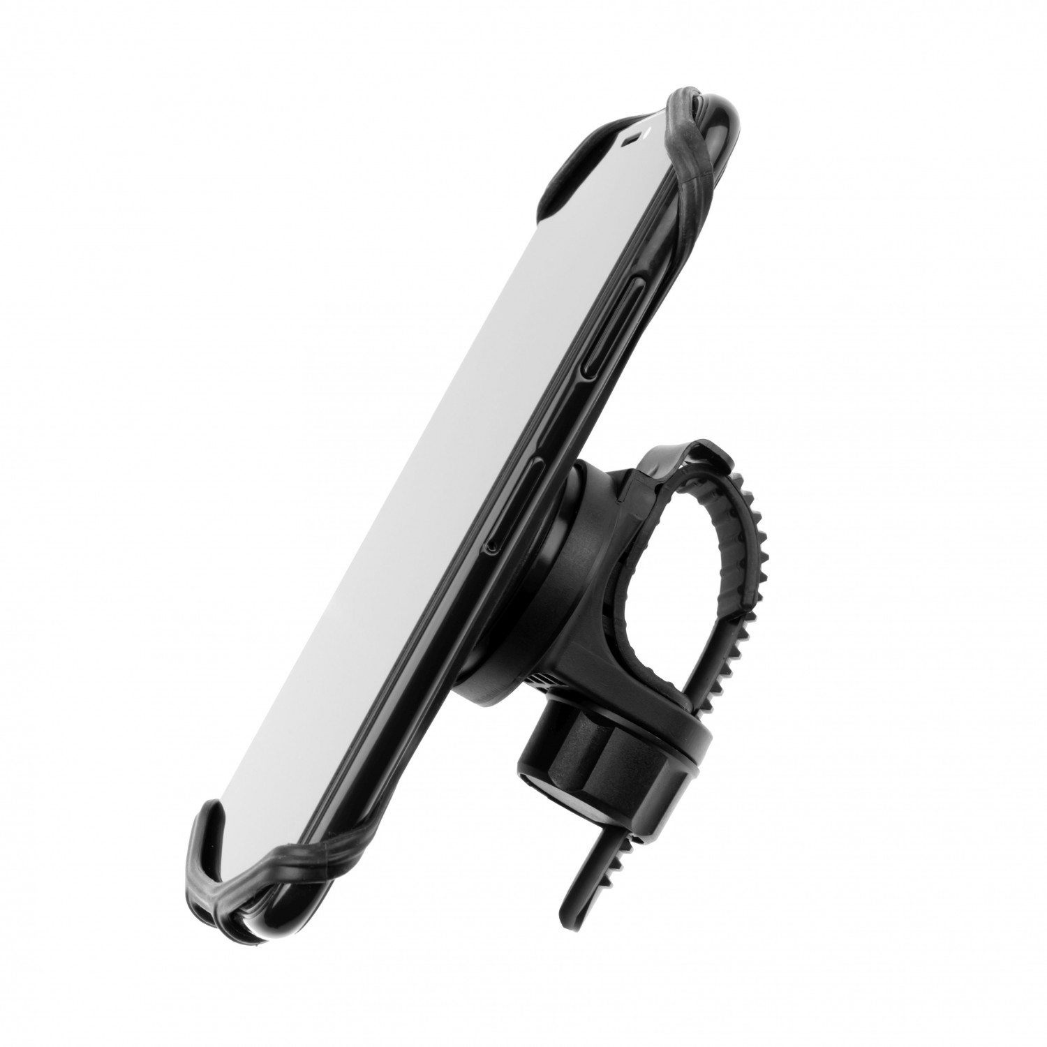 Odnímatelný silikonový držák mobilního telefonu na kolo FIXED Bikee 2, černý