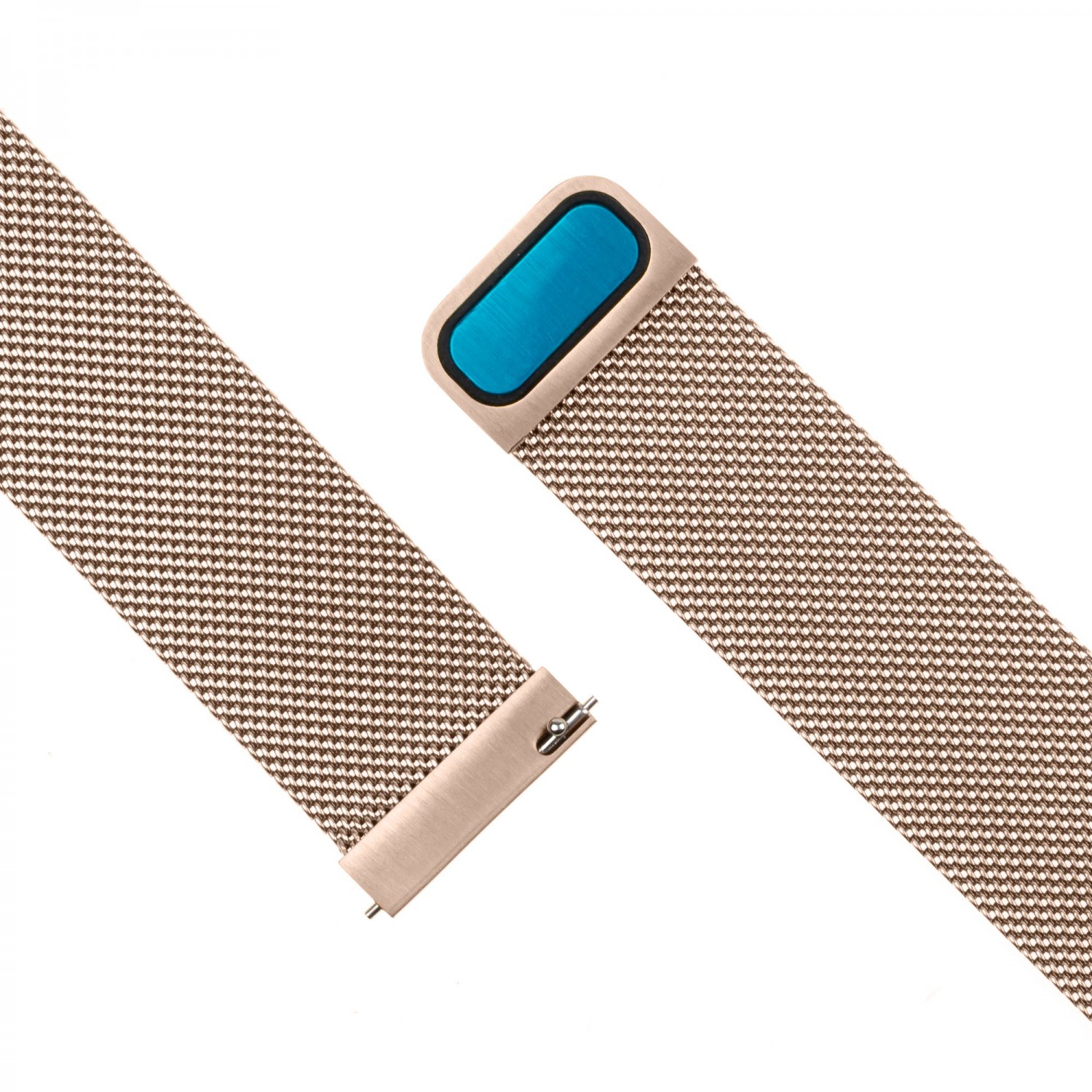 Síťovaný nerezový řemínek FIXED Mesh Strap pro smartwatch, šířka 20mm, růžová/zlatá