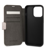 Flipové pouzdro Guess PU 4G Metal Logo Book GUBKP13X4GMGPI pro Apple iPhone 13 Pro Max, růžová