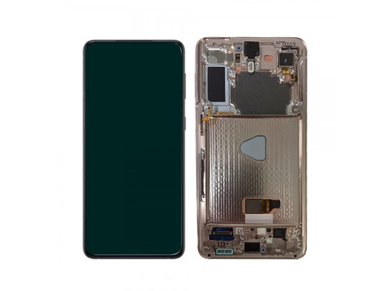 LCD + dotyk + rámček pre Samsung Galaxy S21 5G, phantom black (Service Pack)
