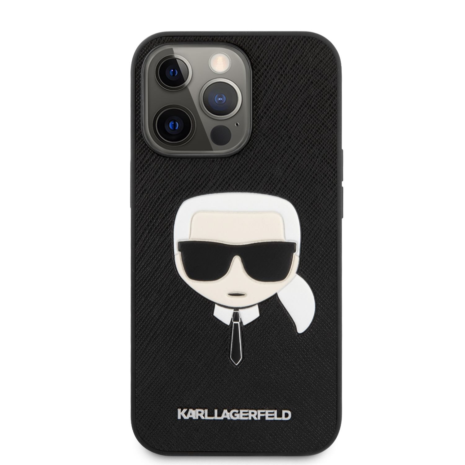 Zadní kryt Karl Lagerfeld PU Saffiano Karl Head KLHCS22MSAKHBK pro Samsung Galaxy S22+, černá