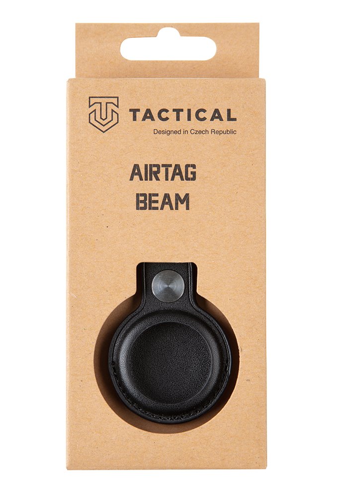 Kožené pouzdro Tactical Airtag Beam Leather, černá