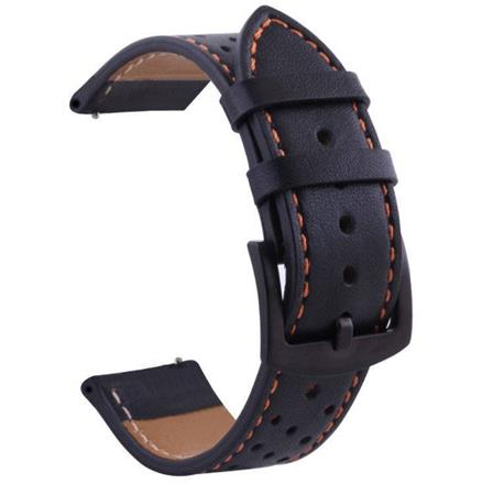 Kožený remienok Deveroux PD009 18 mm, spona, tmavo hnedá