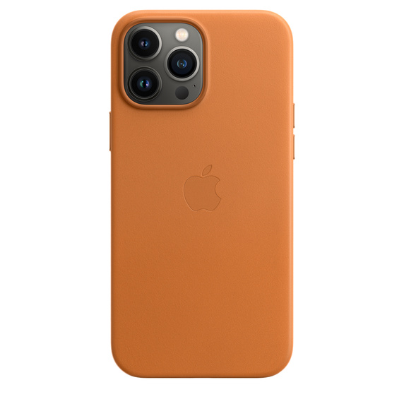 Apple kožený kryt Leather Case MagSafe pro Apple iPhone 13 Pro Max, zlatohnědá