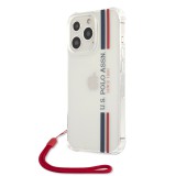 Zadní kryt na Apple iPhone 13 mini, U.S. Polo Vertical Stripes USHCP13SKSTTR, transparentní