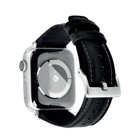 Kožený řemínek COTEetCI Soft Rubber Leather integrated Band pro Apple Watch 42/44mm, černá