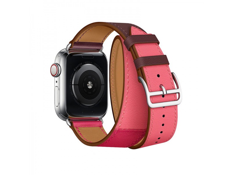 Kožený řemínek COTEetCI Calf Leather Band pro Apple Watch 38/40mm, fialová-růžová-světle růžová