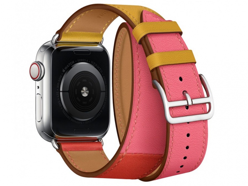 Kožený řemínek COTEetCI Calf Leather Band pro Apple Watch 38/40mm, oranžová-červená-růžová