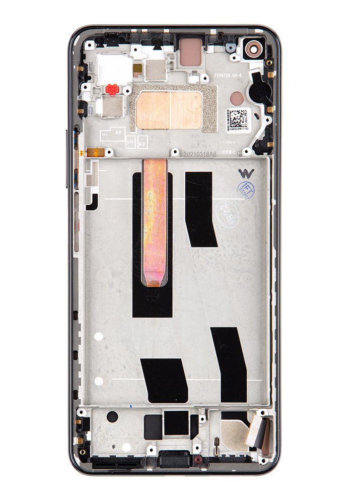 LCD + dotyk + predný kryt pre Xiaomi Mi 11 Lite 4G, boba black