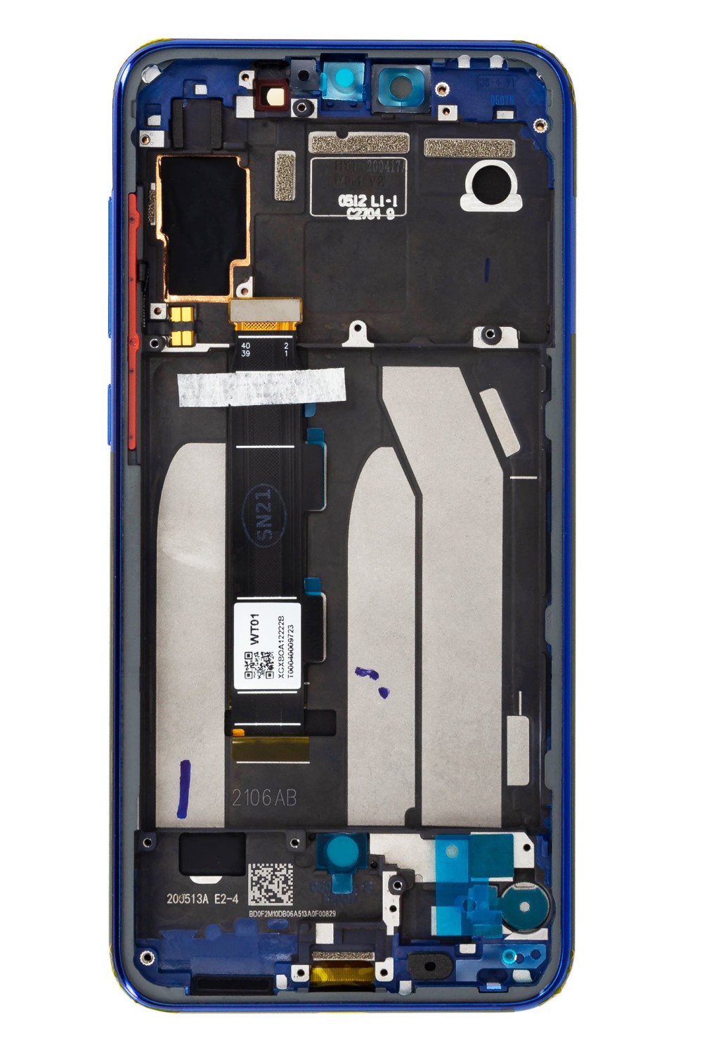 LCD + dotyk + predný kryt pre Xiaomi Mi9 SE, blue (Service Pack)