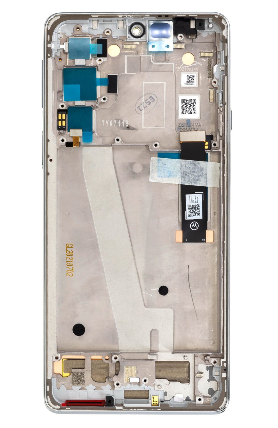 LCD + dotyk + predný kryt pre Motorola Edge 20, white (Service Pack)