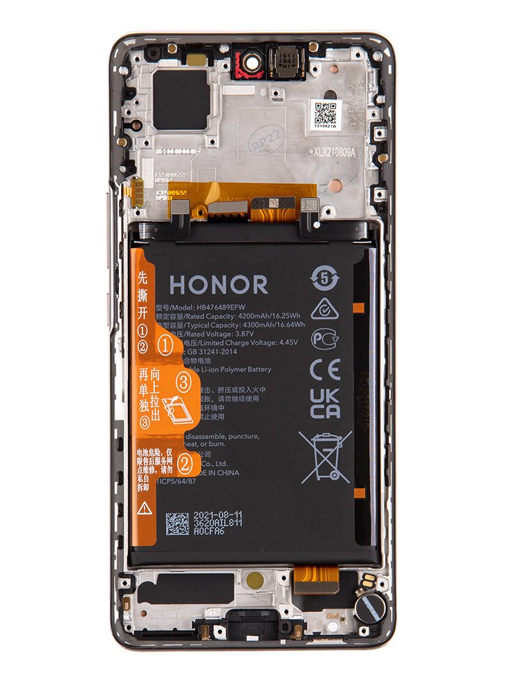 LCD + dotyk + predný kryt pre Honor 50, frost crystal (Service Pack)