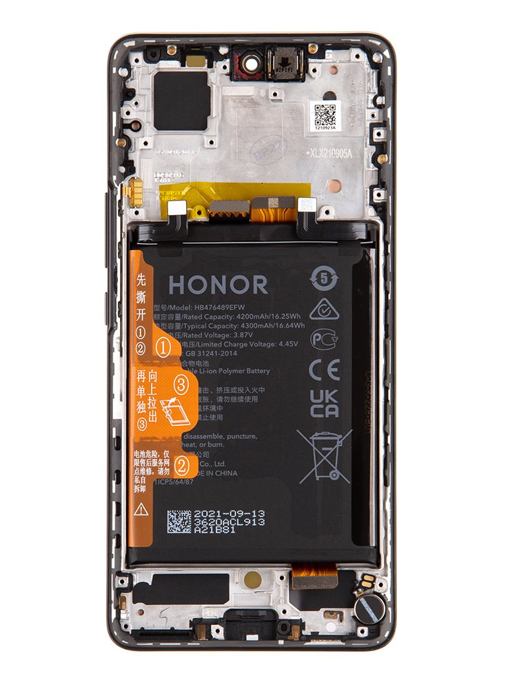 LCD + dotyk + predný kryt pre Honor 50, black (Service Pack)