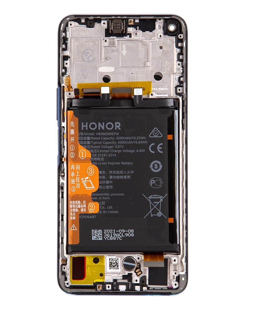 LCD + dotyk + predný kryt pre Honor 50 Lite, blue (Service Pack)