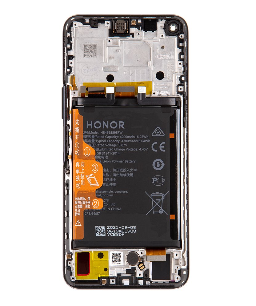 LCD + dotyk + predný kryt pre Honor 50 Lite, black (Service Pack)