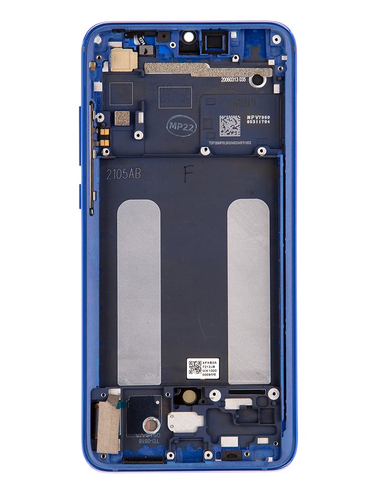 LCD + dotyk + predný kryt pre Xiaomi Mi 9 Lite, blue (Service Pack)