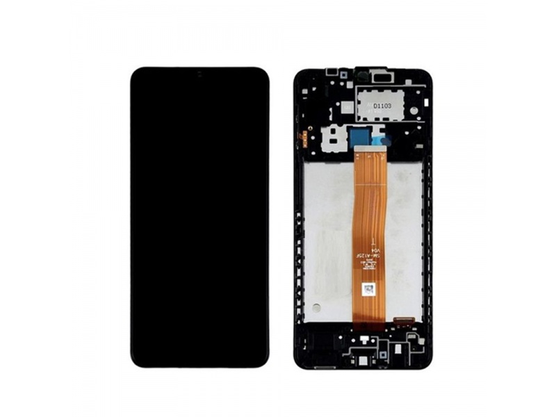 LCD + dotyk + rámček pre Samsung Galaxy A12 Nacho, black (Service Pack)