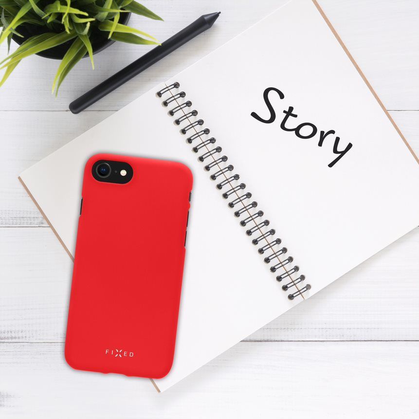 Zadní pogumovaný kryt FIXED Story pro Samsung Galaxy S22 5G, červená
