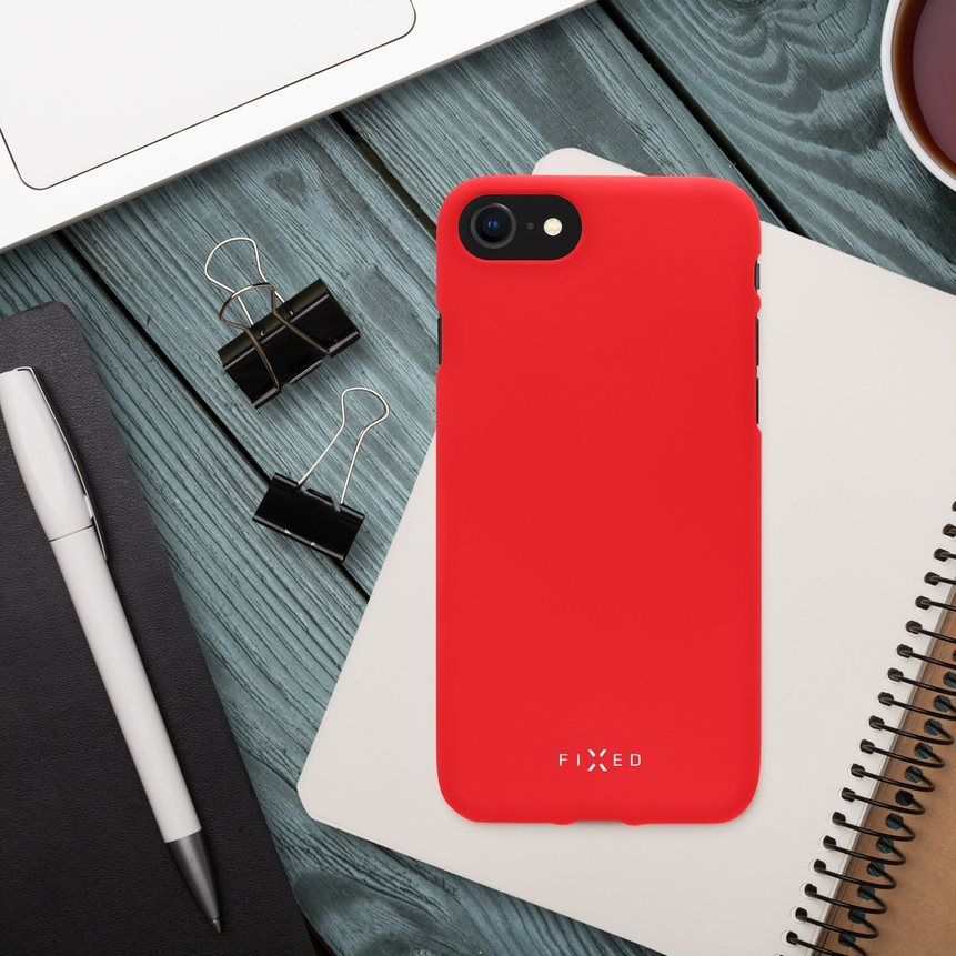 Zadní pogumovaný kryt FIXED Story pro Samsung Galaxy S22 5G, červená