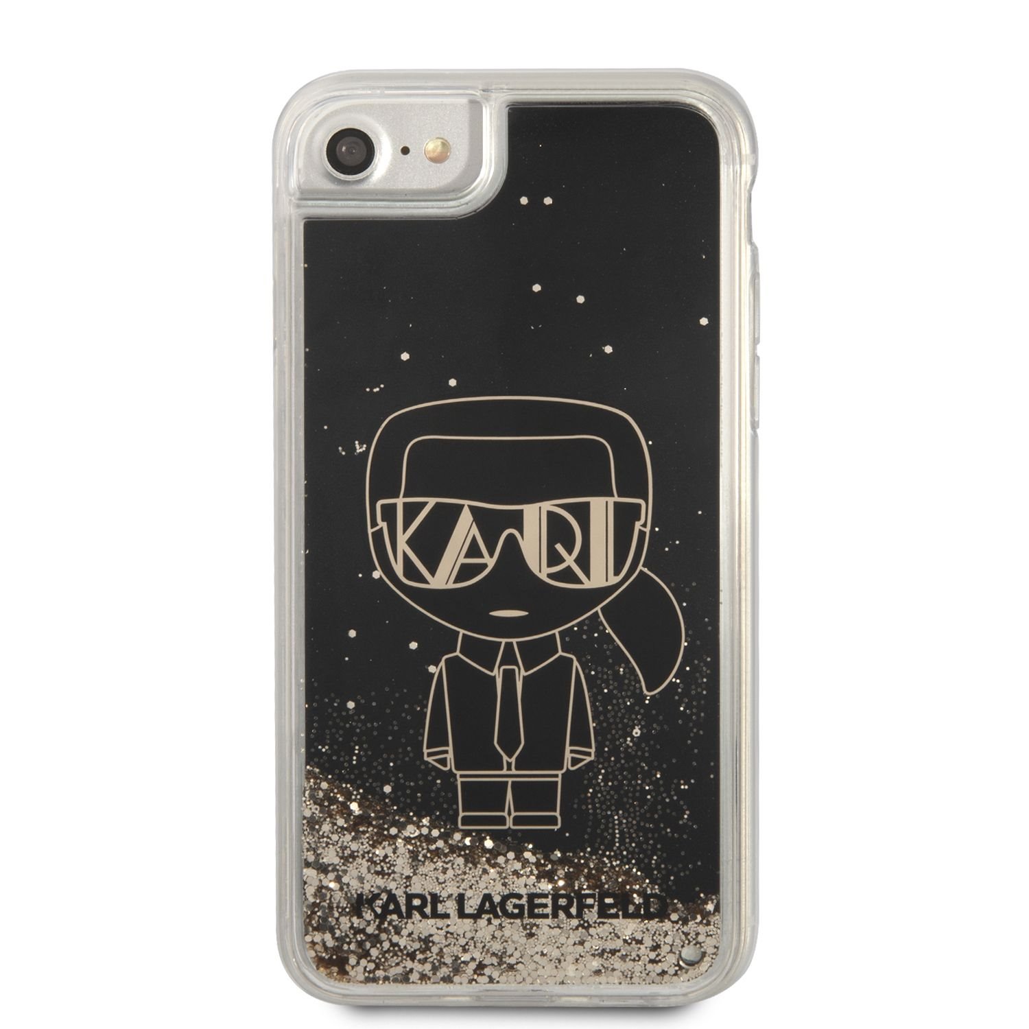 Zadní kryt Karl Lagerfeld Liquid Glitter Gatsby pro Apple iPhone 7/8/SE2020/SE2022, černá