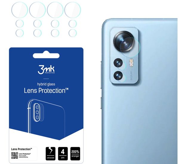 Hybridní sklo 3mk Lens ochrana kamery pro Xiaomi 12 Pro (4ks)