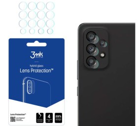 Hybridné sklo 3mk Lens ochrana kamery pre Samsung Galaxy A53 5G, 4ks