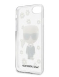 Zadní kryt Karl Lagerfeld Ikonik Flower pro Apple iPhone 7/8/SE2020/SE2022, transparentní