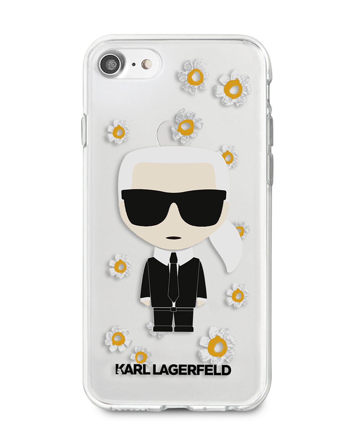 Zadní kryt Karl Lagerfeld Ikonik Flower pro Apple iPhone 7/8/SE2020/SE2022, transparentní